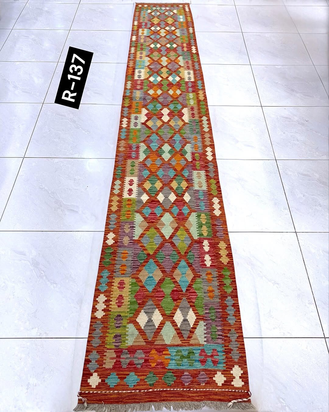 Handwoven kilim runner
